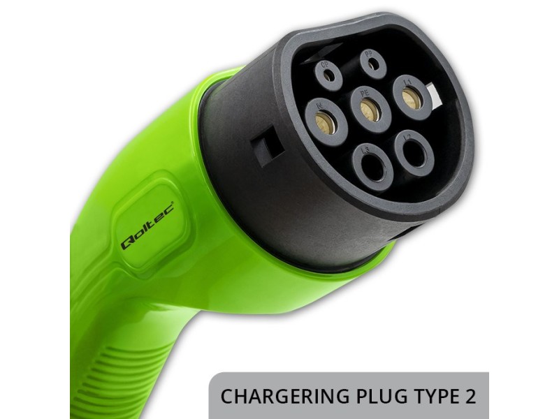 Qoltec Mobile charger for EV cars 2-in-1 Type 2 3.5 kW 230 V LCD