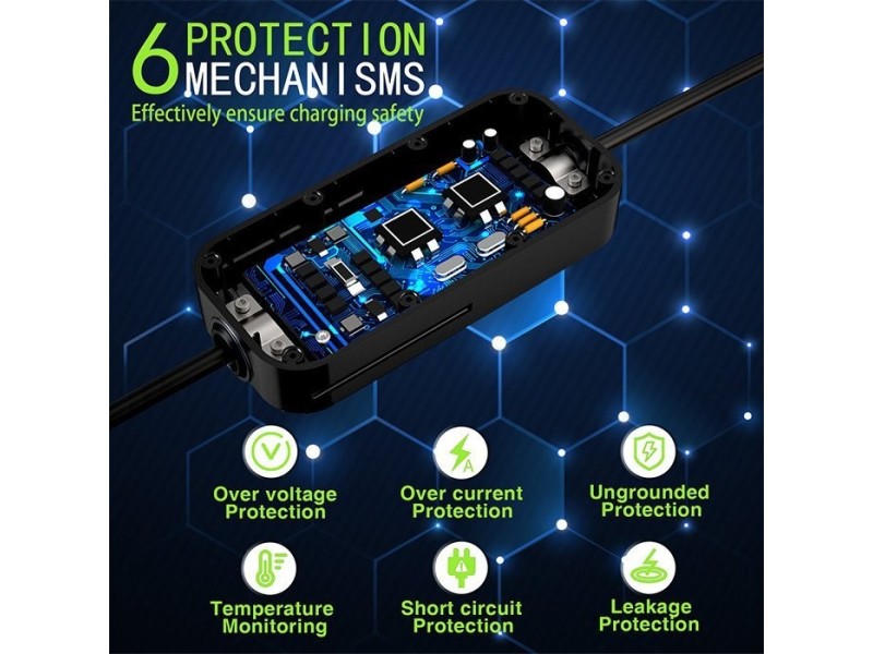Qoltec Mobile charger for EV cars 2-in-1 Type 2 7kW 230V CEE 3 PIN