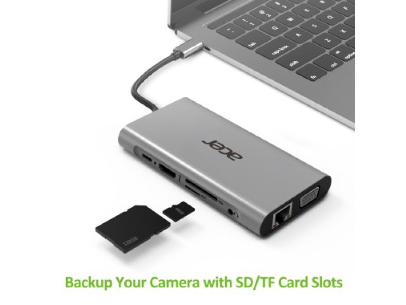 Acer HP.DSCAB.002 laptop dock/port replicator USB 3.2 Gen 1 (3.1 Gen 1) Type-C Silver