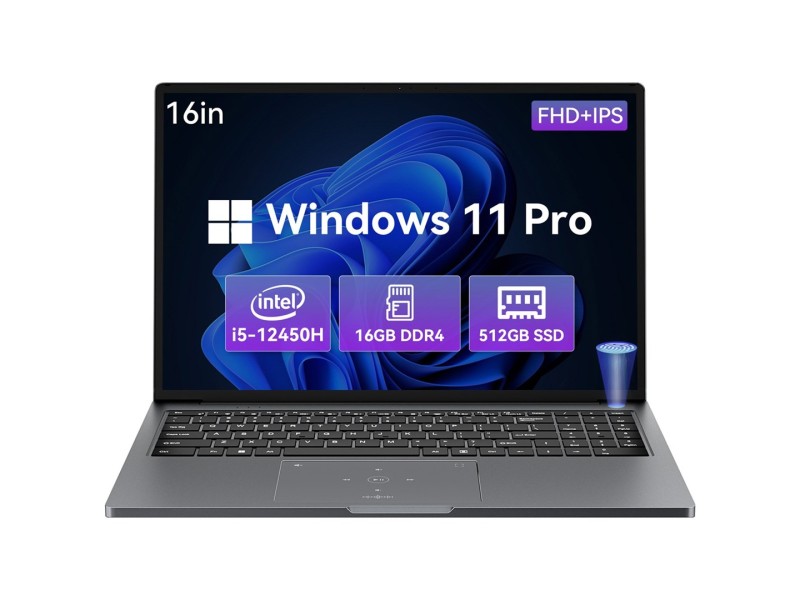 Blackview AceBook 12K1 i5-12450H 16” WUXGA 16GB SSD512 Windows 11 Pro Grey
