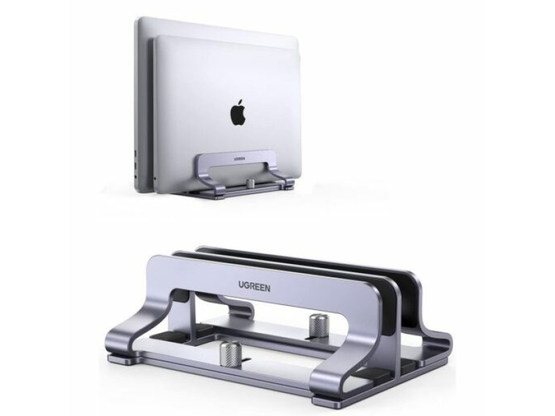 Ugreen Vertical stand for 2 devices Ugreen LP258 aluminium for laptop tablet - silver