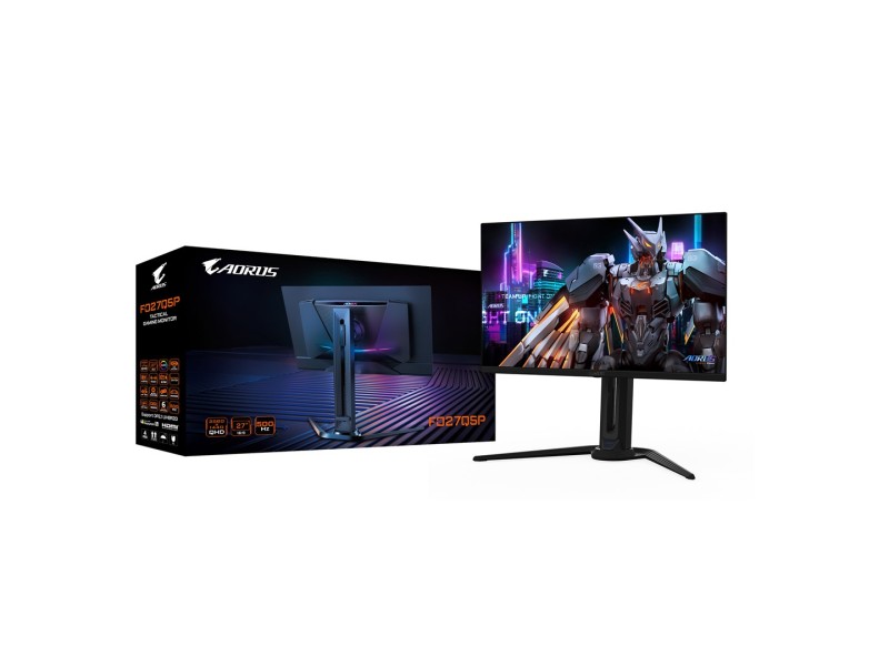GIGABYTE AORUS FO27Q5P OLED QHD Gaming Monitor - 2560 x 1440, 500Hz, 0.03ms, KVM, 300 cd/m², FreeSync Premium Pro, DisplayHDR True Black 500, DisplayPort 2.1