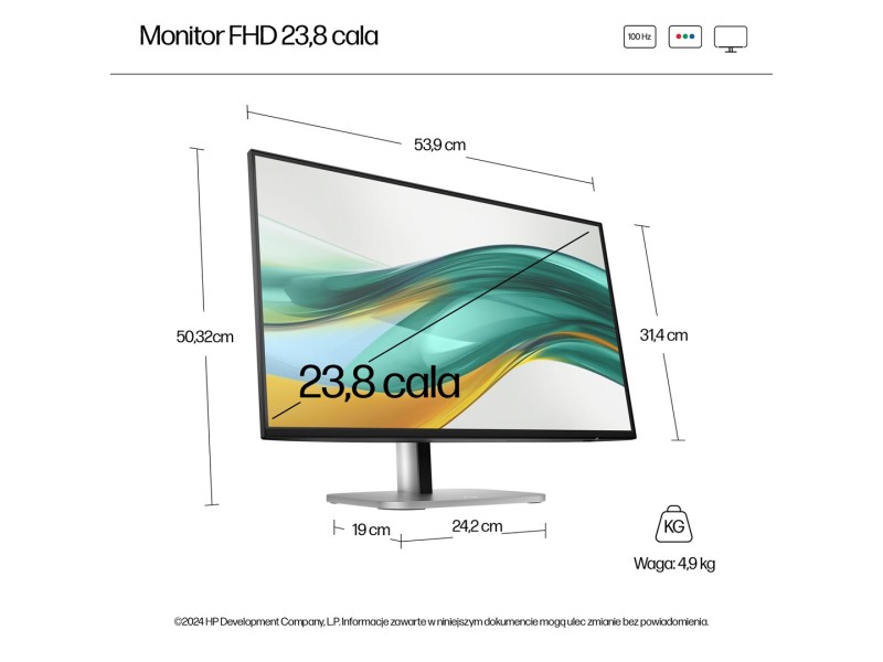 HP Series 5 Pro 23.8 inch FHD Monitor - 524pf