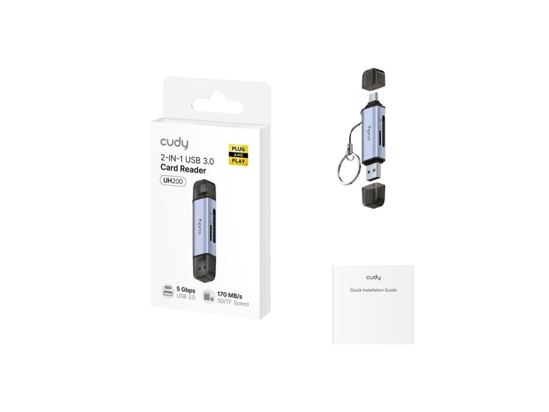CUDY UH200 2-in-1 USB 3.0 card reader