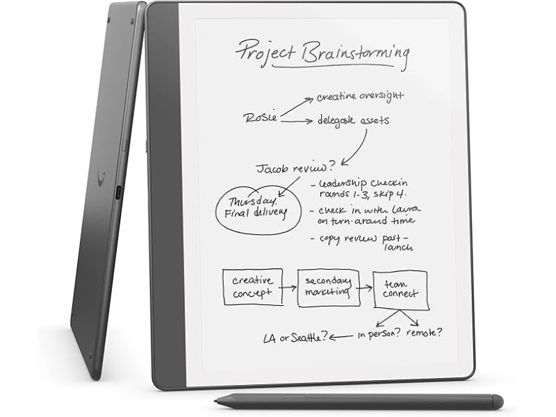Ebook New Kindle Scribe - 2024 release 10.2” glare-free 32 GB Wi-Fi (Without Lockscreen Ads) with Premium Pen Tungsten