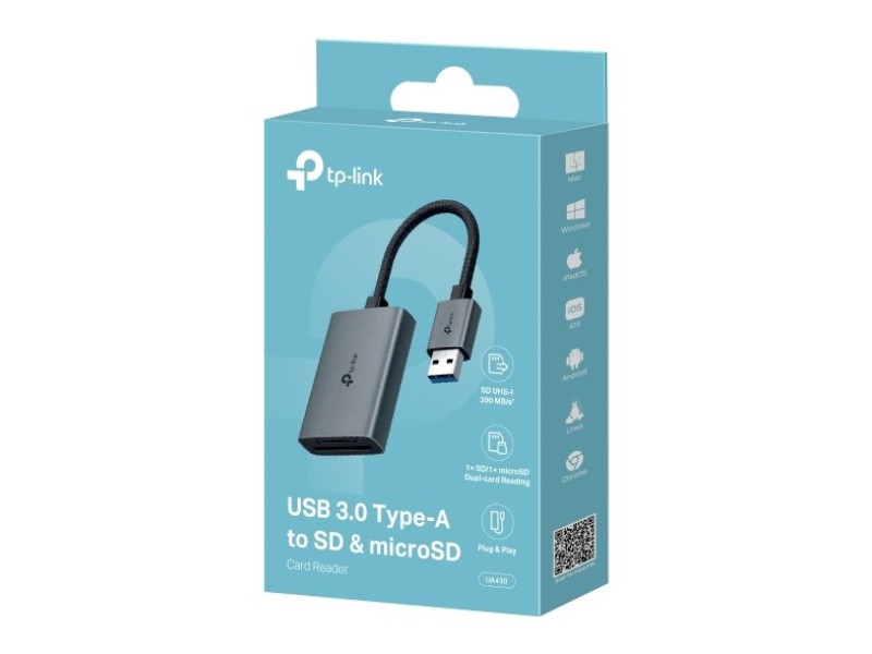 TP-Link UA430 card reader USB 3.2 Gen 1 (3.1 Gen 1) Type-C Grey