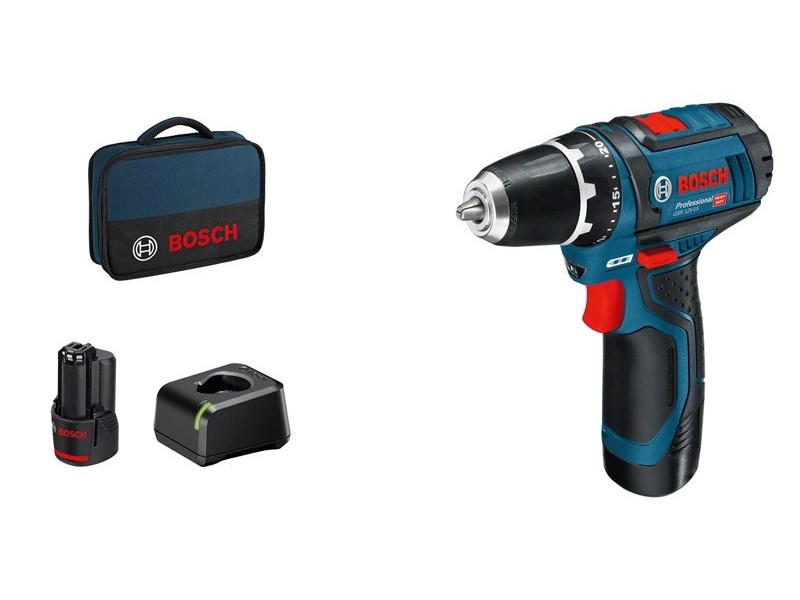 Bosch Akku-Bohrschrauber 12 V Li-Ion 1300 RPM Black, Blue, Red
