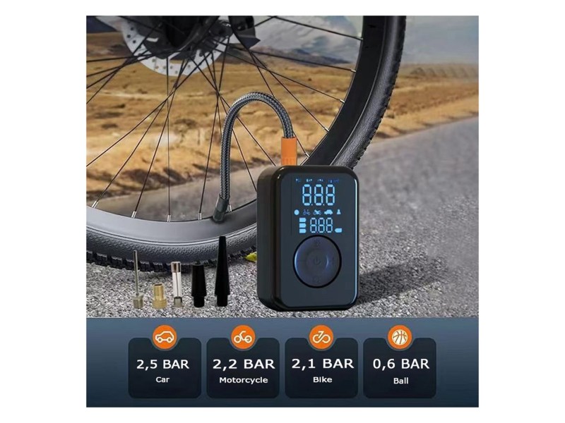 PATONA Electric tire inflator 10.3 bar / 150 PSI Powerbank and LED light Black
