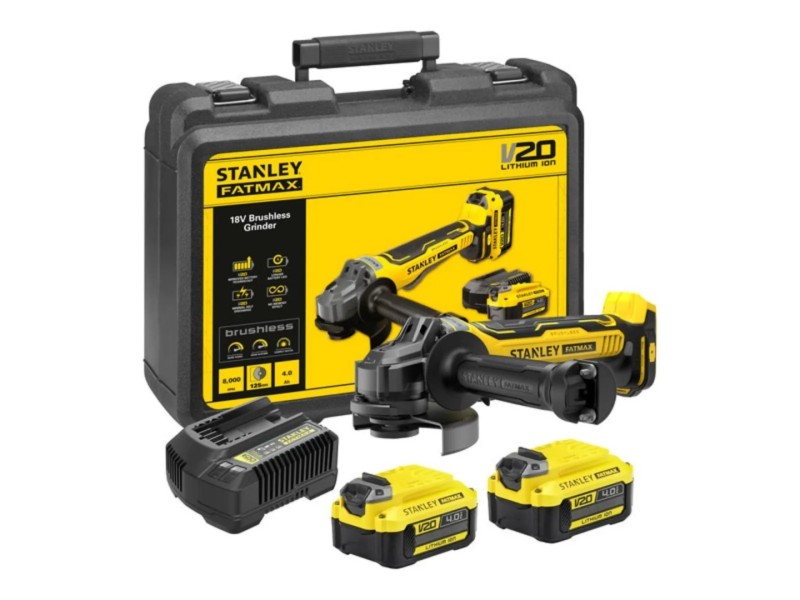 125 mm cordless angle grinder 2x4.0Ah SFMCG700M2K STANLEY