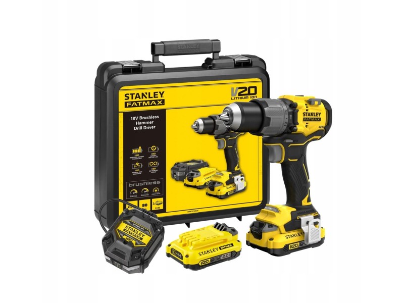 18V cordless drill/driver SFMCD725D2K STANLEY