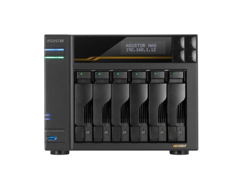 Asustor LOCKERSTOR 6 Gen3 (AS6806T) NAS Desktop AMD Ryzen V3C14 16 GB DDR5 ADM Black