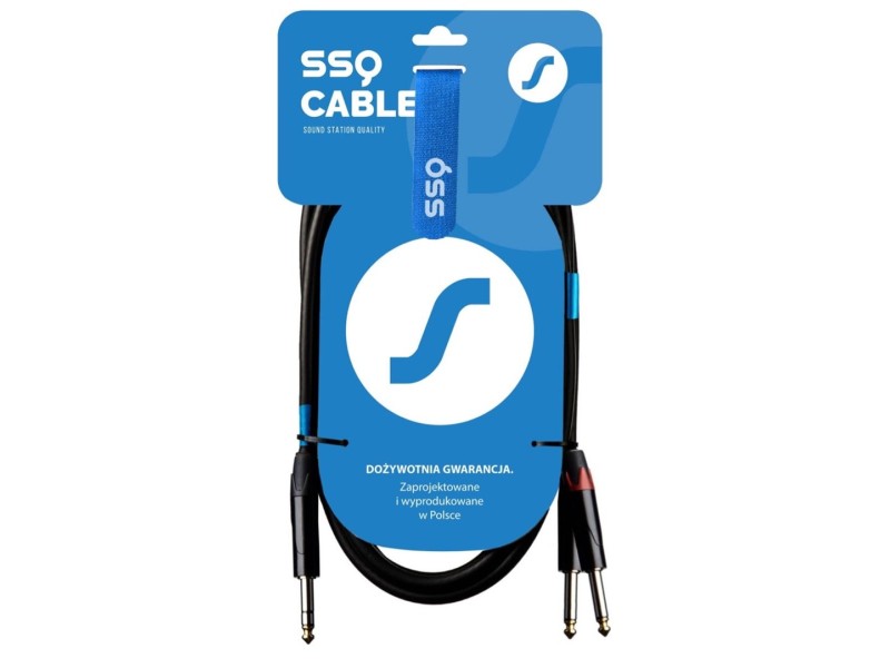 SSQ JSJM1 SS-1452 Cable Jack Stereo - 2x Jack Mono 1 m Black