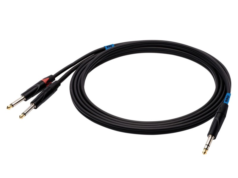 SSQ JSJM1 SS-1452 Cable Jack Stereo - 2x Jack Mono 1 m Black