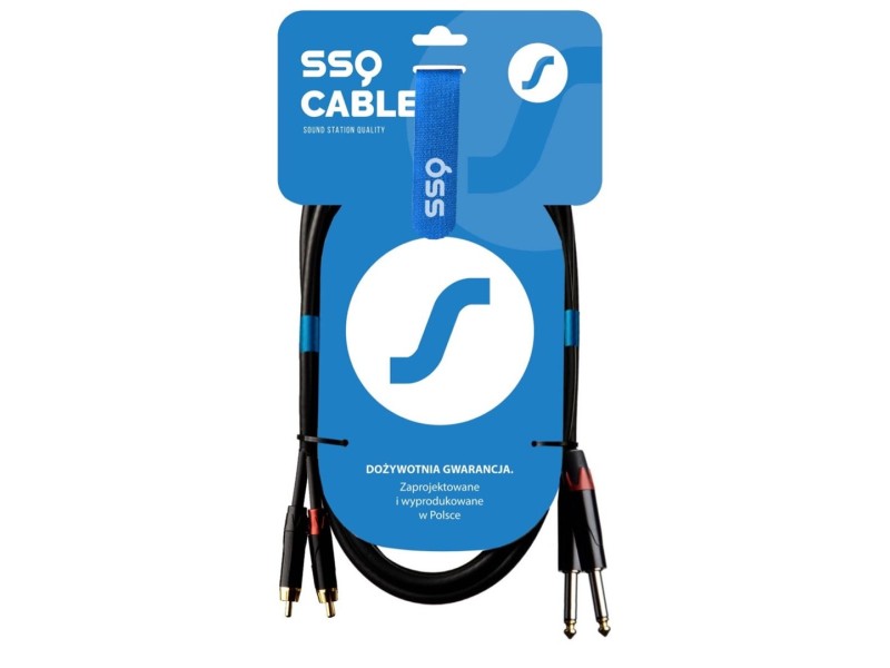 SSQ RCAJM1 SS-1427 Cable 2x RCA - 2x Jack Mono 6,3 mm 1 m Black