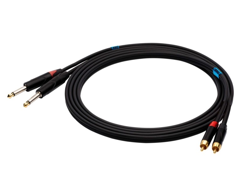 SSQ RCAJM1 SS-1427 Cable 2x RCA - 2x Jack Mono 6,3 mm 1 m Black