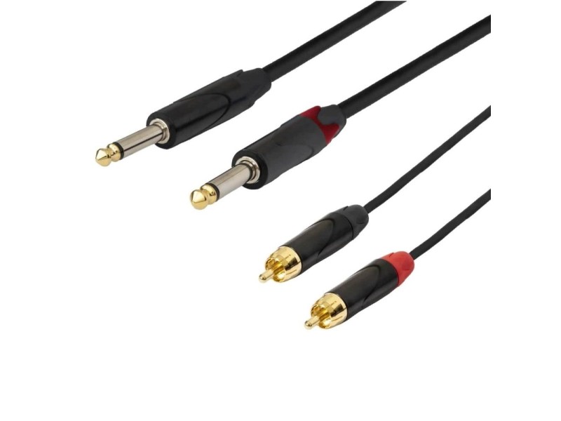 SSQ RCAJM5 - Cable 2x RCA - 2x Jack Mono 6,3 mm 3 m Black