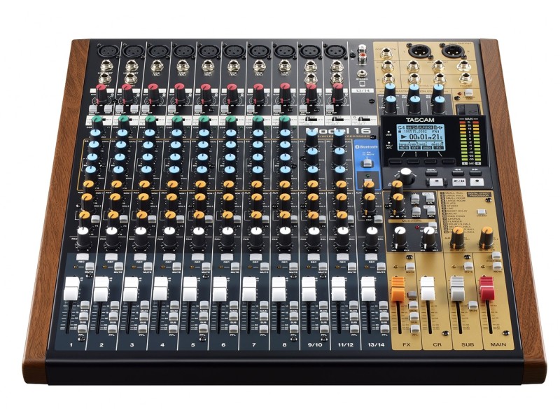 Tascam MODEL 16 audio mixer 16 channels 20 - 30000 Hz Black, Gold, Wood Tascam MODEL 16 audio mixer 16 channels 20 - 30000 Hz Black, Gold, Wood