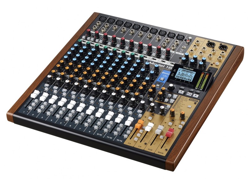 Tascam MODEL 16 audio mixer 16 channels 20 - 30000 Hz Black, Gold, Wood Tascam MODEL 16 audio mixer 16 channels 20 - 30000 Hz Black, Gold, Wood