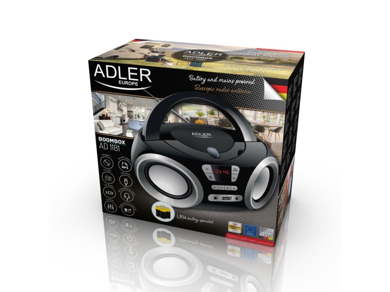 Adler AD 1181 CD player Portable CD player Black, Silver