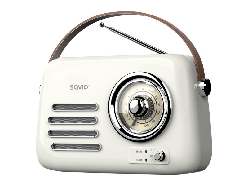 SAVIO RS-02 Portable Radio, white