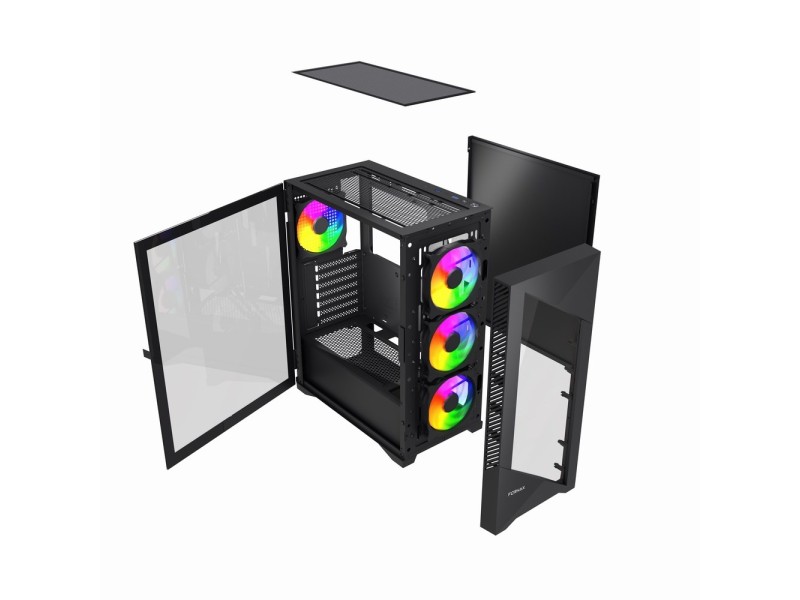 Gembird CCC-FC-900ARGB Gaming computer case Fornax 900, ATX, black