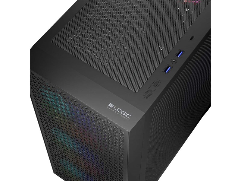 Logic DART PRO ARGB MIDI USB-C PC Case Black