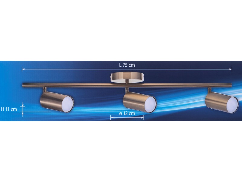 Activejet SPECTRA triple gold ceiling wall lamp strip spotlight GU10 for living room