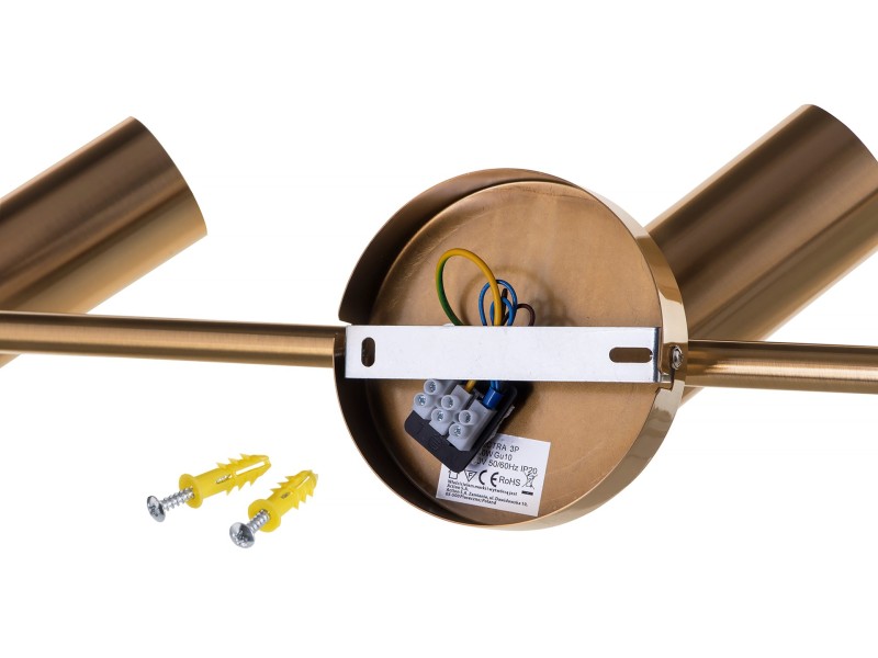 Activejet SPECTRA triple gold ceiling wall lamp strip spotlight GU10 for living room