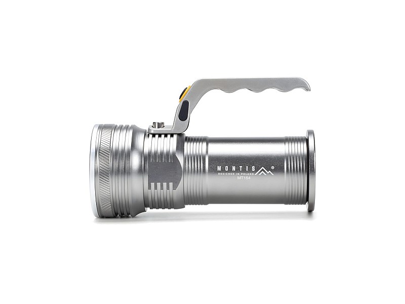 Montis Aluminiowa ręczna latarka akumulatorowa LED MT154 Grey Hand flashlight