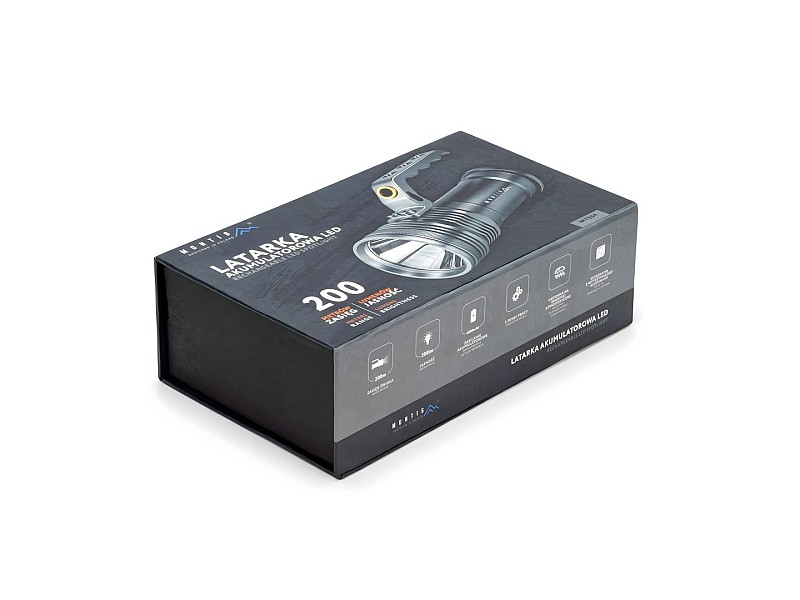 Montis Aluminiowa ręczna latarka akumulatorowa LED MT154 Grey Hand flashlight