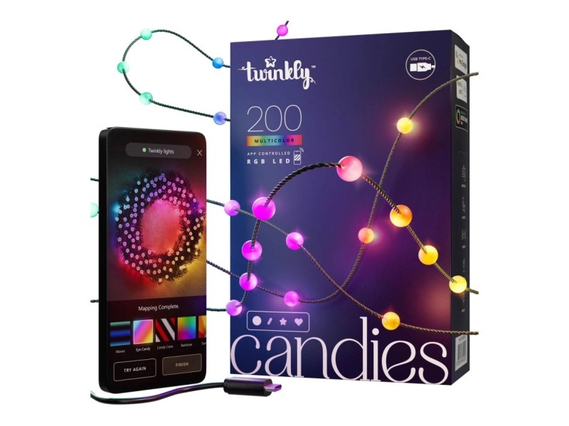 Twinkly Candies LED Christmas tree lights TWKP200RGB-G 6 m 200 lights