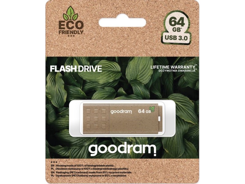 GOODRAM FLASHDRIVE 64 GB ECO FRIENDLY USB 3.0 RE