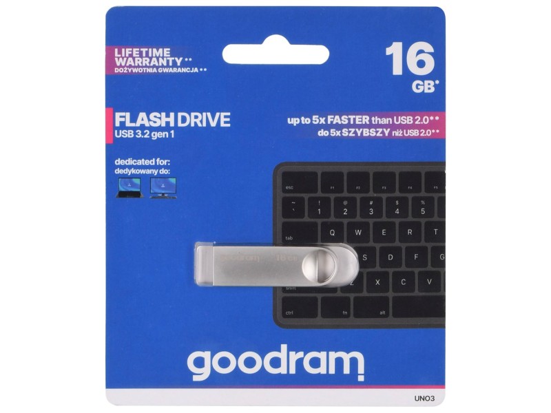 Goodram USB UNO3-0160S0R11 USB flash drive 16 GB USB Type-A 3.2 Gen 1 (3.1 Gen 1) Silver