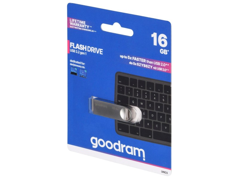 Goodram USB UNO3-0160S0R11 USB flash drive 16 GB USB Type-A 3.2 Gen 1 (3.1 Gen 1) Silver