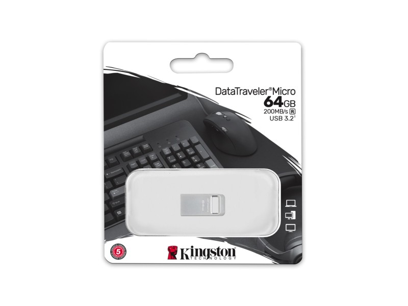 Kingston Technology DataTraveler 64GB Micro 200MB/s Metal USB 3.2 Gen 1