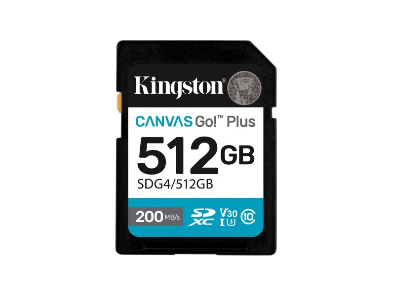 Kingston Technology Canvas Go! Plus 512GB SDXC Canvas Go Plus Gen4 200MB/s C10 UHS-I U3 V30
