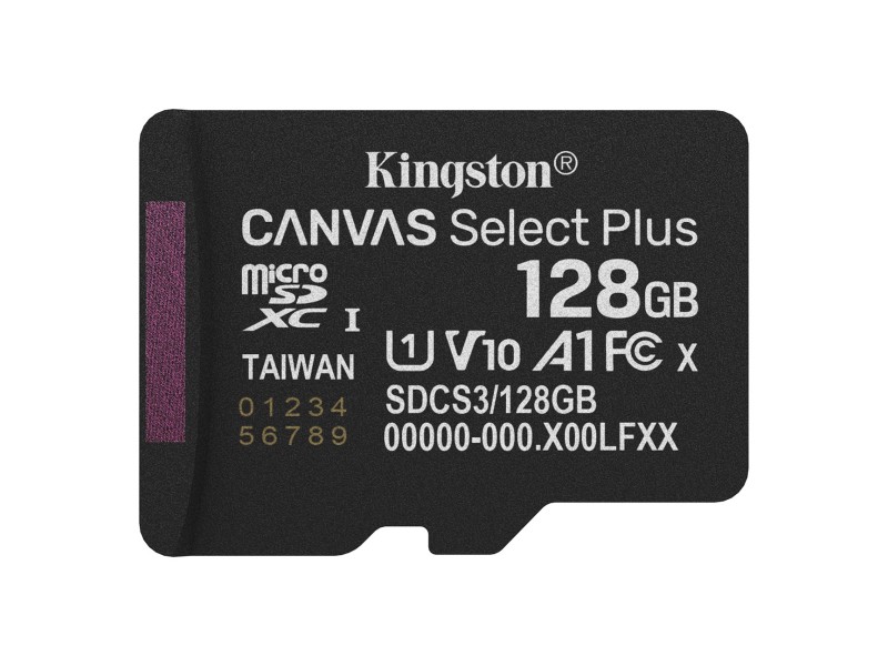 Kingston Technology 128GB micSDXC Canvas Select Plus Gen3 150R A1 Single Pack w/o ADP