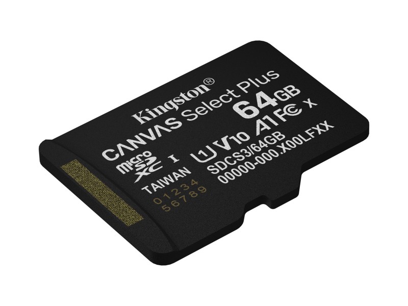 Kingston Technology 64GB micSDXC Canvas Select Plus Gen3 100R A1 Single Pack w/o ADP