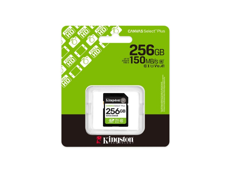 Kingston Technology 256GB SDXC Canvas Select Plus Gen3 150MB/s C10 UHS-I U1 V10