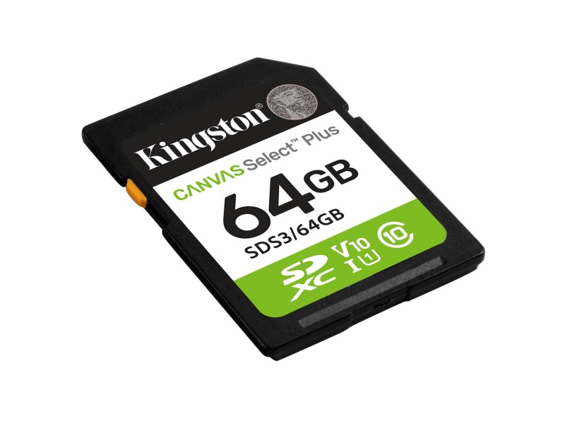 Kingston Technology 64GB SDXC Canvas Select Plus Gen3 100MB/s C10 UHS-I U1 V10