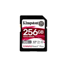 Kingston Technology 256GB Canvas React Plus SDXC UHS-II 300R/260W U3 V90 for Full HD/4K/8K