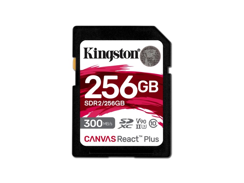 Kingston Technology 256GB Canvas React Plus SDXC UHS-II 300R/260W U3 V90 for Full HD/4K/8K