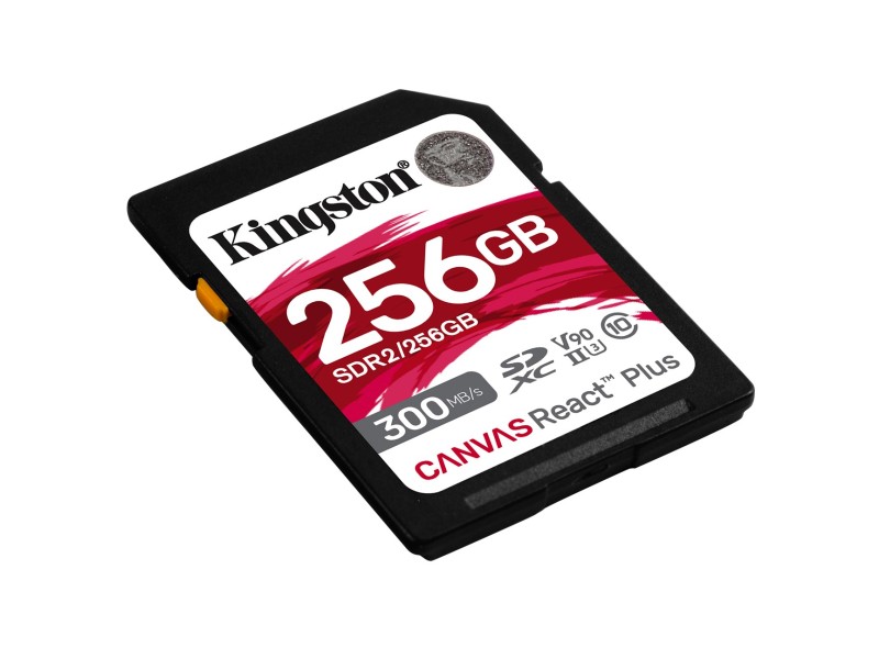 Kingston Technology 256GB Canvas React Plus SDXC UHS-II 300R/260W U3 V90 for Full HD/4K/8K