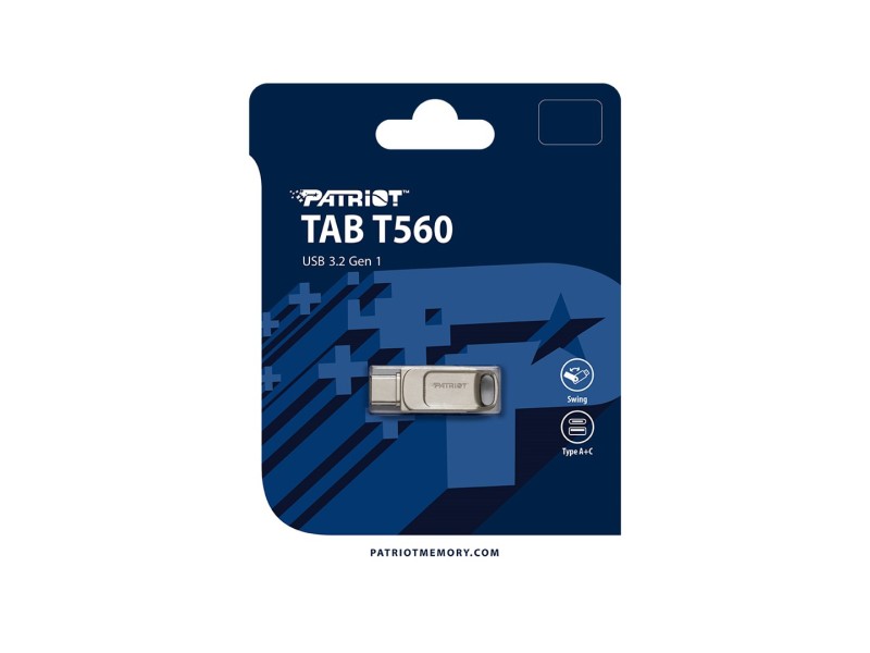 Patriot Memory Tab T560 64GB USB flash drive Dual USB 120MB/s (PS64GT560DS5D) Silver