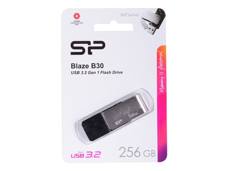 Silicon Power Blaze B30 USB flash drive 256 GB USB Type-A 3.2 Gen 1 (3.1 Gen 1) Black, Silver