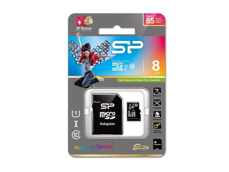 Silicon Power Elite 8GB microSDHC UHS-I memory card Class 10
