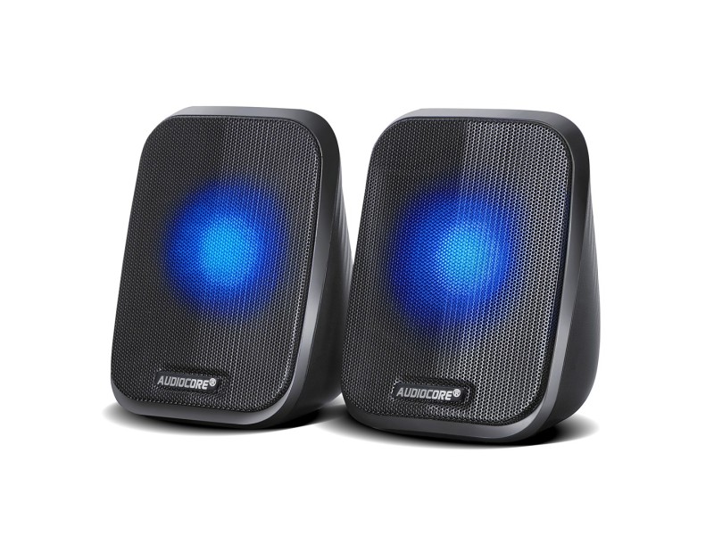 Audiocore AC835 2.0 Stereo Speakers With LED Backlighting For PC Laptop Smartphone