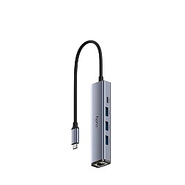 Cudy UH605 interface hub USB 3.2 Gen 1 (3.1 Gen 1) Type-C 5000 Mbit/s Grey, Silver
