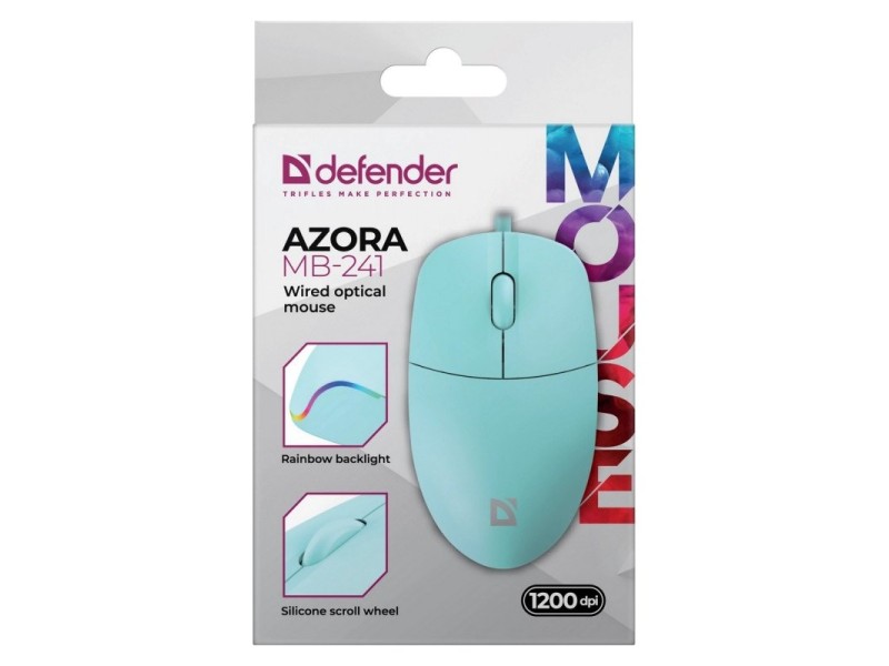 WIRED MOUSE DEFENDER AZORA MB-241 RF MINT 1200dpi 3P