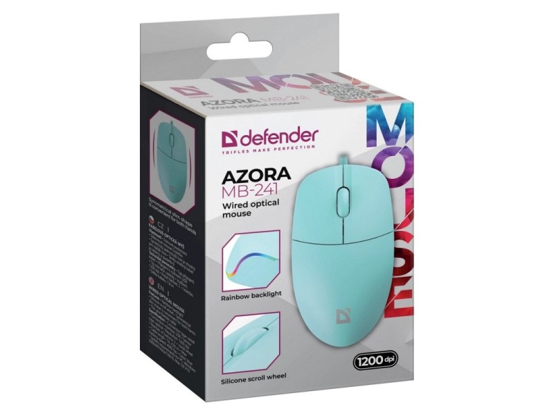 WIRED MOUSE DEFENDER AZORA MB-241 RF MINT 1200dpi 3P